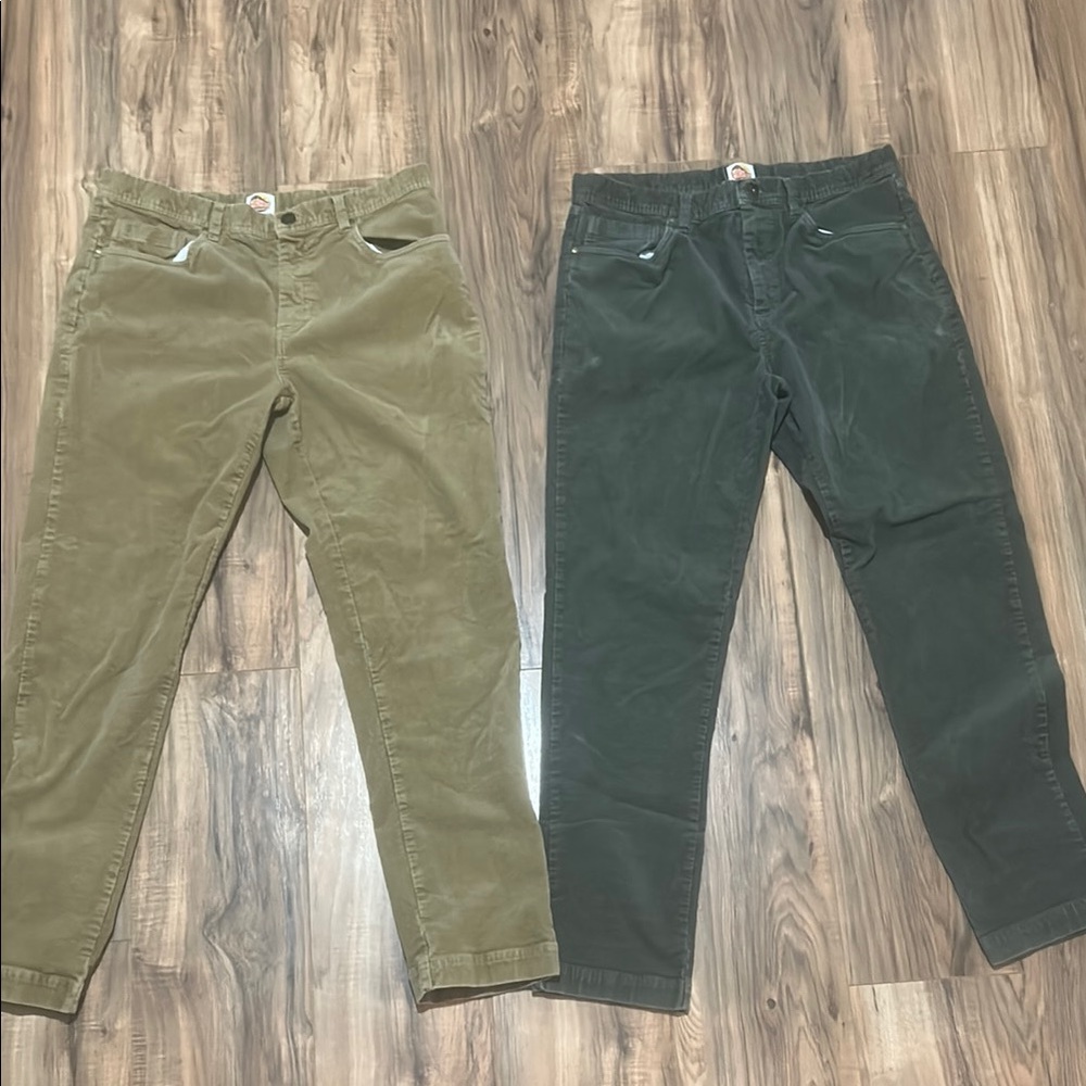 C&C California Olive and tan Corduroy Pants